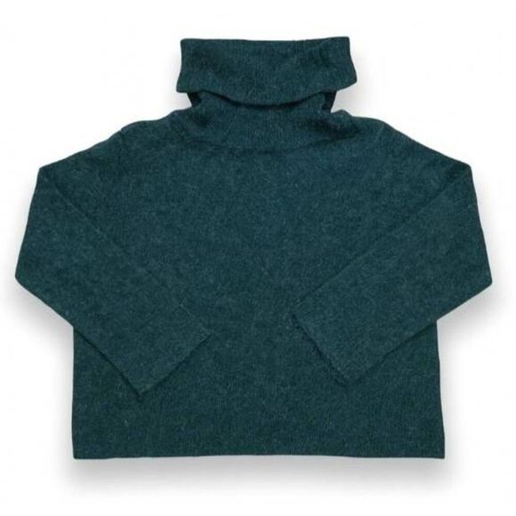 & other stories womens small teal green sweater soft alpaca wool mockneck chic - Picture 3 of 9